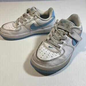 Nike Air Force 1 White Blue Boys Size 12c